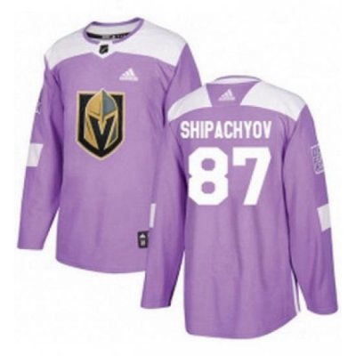 Mens Adidas Vegas Golden Knights 87 Vadim Shipachyov Authentic Purple Fights Cancer Practice NHL Jersey