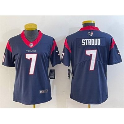 Women Houston Texans 7 C J  Stroud Navy Vapor Untouchable Limited Stitched Jersey