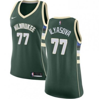 Womens Nike Milwaukee Bucks 77 Ersan Ilyasova Swingman Green NBA Jersey Icon Edition