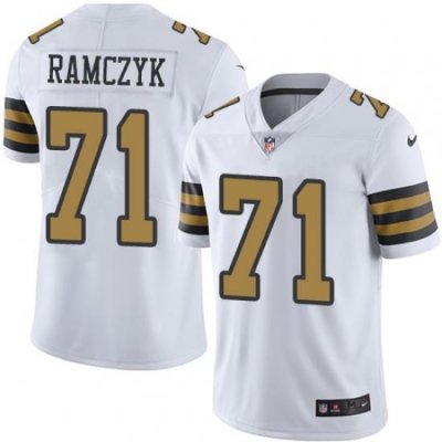 Nike Saints #71 Ryan Ramczyk White Mens Stitched NFL Limited Rush Jersey