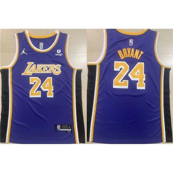 Men Los Angeles Lakers 24 Kobe Bryant Purple Stitched Basketball Jersey