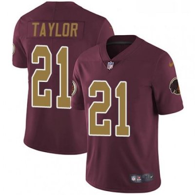 Mens Nike Washington Redskins 21 Sean Taylor Burgundy RedGold Number Alternate 80TH Anniversary Vapor Untouchable Limited Player NFL Jersey