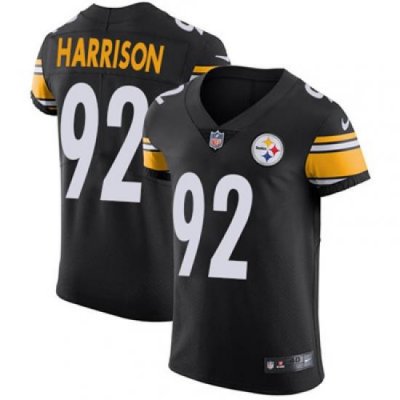 Men Nike Steelers #92 James Harrison Black Team Color Stitched NFL Vapor Untouchable Elite Jersey