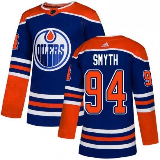 Mens Adidas Edmonton Oilers 94 Ryan Smyth Premier Royal Blue Alternate NHL Jersey