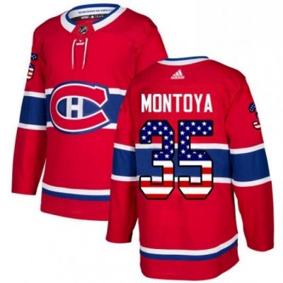 Mens Adidas Montreal Canadiens 35 Al Montoya Authentic Red USA Flag Fashion NHL Jersey