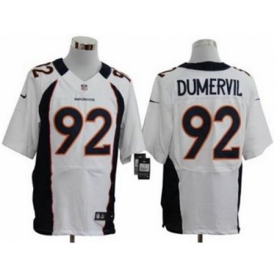 Nike Denver Broncos 92 Elvis Dumervil White Elite NFL Jersey