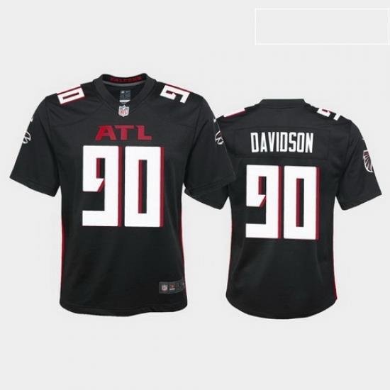 youth marlon davidson atlanta falcons black game jersey