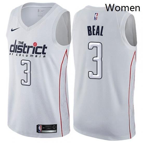 Womens Nike Washington Wizards 3 Bradley Beal Swingman White NBA Jersey City Edition