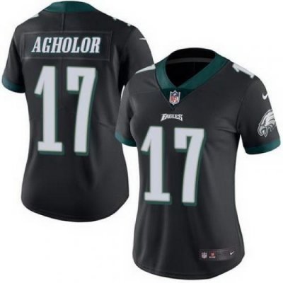 Nike Eagles #17 Nelson Agholor Black Womens Stitched NFL Limited Rush Jersey