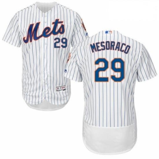 Mens Majestic New York Mets 29 Devin Mesoraco White Home Flex Base Authentic Collection MLB Jersey