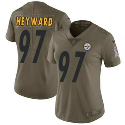 Womens Nike Steelers #97 Cameron Heyward Olive  Stitched NFL Limited 2017 Salute to Service Jersey