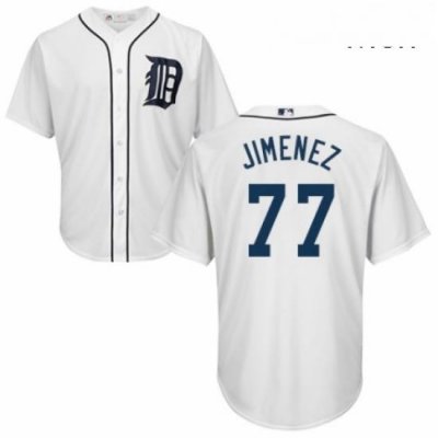 Mens Majestic Detroit Tigers 77 Joe Jimenez Replica White Home Cool Base MLB Jersey