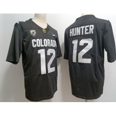 Men Colorado Buffaloes Travis Hunter #12 Black Stitched Football Jersey