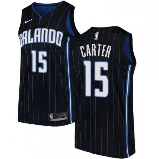 Womens Nike Orlando Magic 15 Vince Carter Swingman Black Alternate NBA Jersey Statement Edition