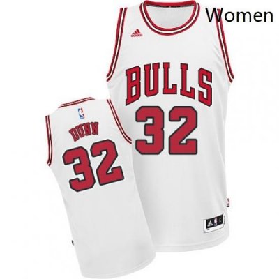 Womens Adidas Chicago Bulls 32 Kris Dunn Swingman White Home NBA Jersey