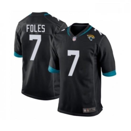 Men Jacksonville Jaguars 7 Nick Foles Game Black Team Color Football Jersey