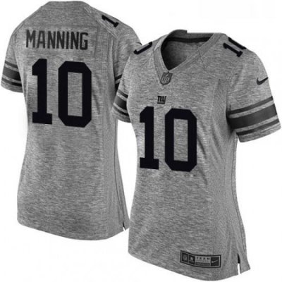 Womens Nike New York Giants 10 Eli Manning Limited Gray Gridiron NFL Jersey