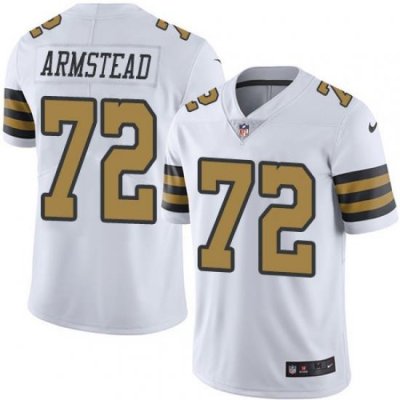 Youth Nike Saints 72 Terron Armstead White Stitched NFL Limited Rush Jersey