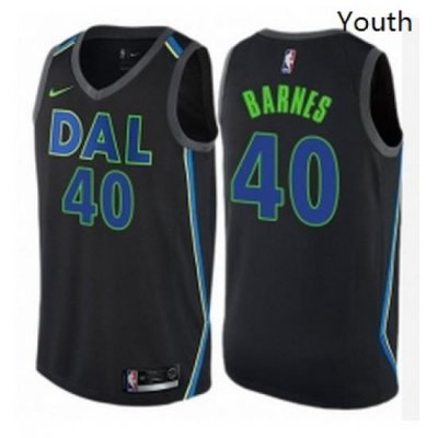 Youth Nike Dallas Mavericks 40 Harrison Barnes Swingman Black NBA Jersey City Edition