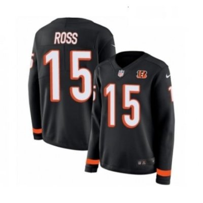 Womens Nike Cincinnati Bengals 15 John Ross Limited Black Therma Long Sleeve NFL Jersey