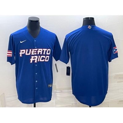 Men Puerto Rico Baseball Blank 2023 Royal World Baseball Classic Stitched Jersey