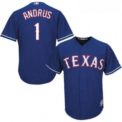 Youth Majestic Texas Rangers 1 Elvis Andrus Replica Royal Blue Alternate 2 Cool Base MLB Jersey