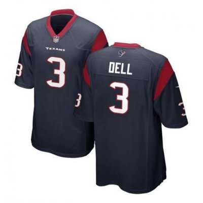 Men Houston Texans 3 Tank Dell Navy Stitched Game Football Jersey