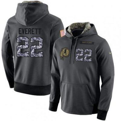 NFL Nike Washington Redskins 22 Deshazor Everett Stitched Black Anthracite Salute to Service Player Performance Hoodie