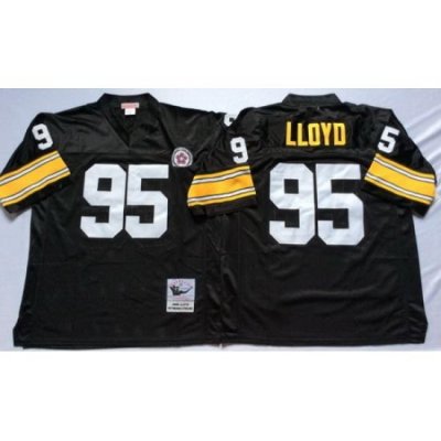 Mitchell And Ness Steelers #95 95 Greg Lloyd Black Throwback Stitched NFL Jersey