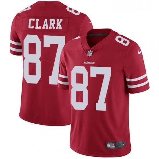 Mens Nike San Francisco 49ers 87 Dwight Clark Red Team Color Vapor Untouchable Limited Player NFL Jersey