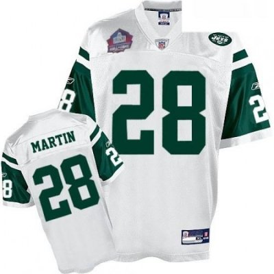 Reebok New York Jets 28 Curtis Martin White Hall of Fame 2012 Authentic Throwback NFL Jersey