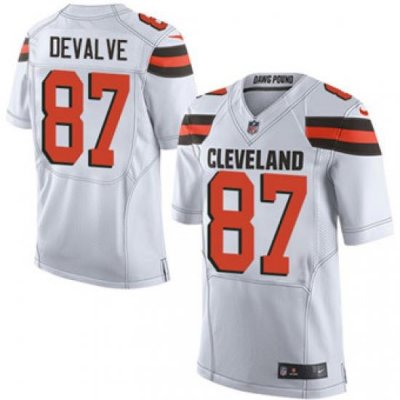 Nike Browns #87 Seth DeValve White Mens Stitched NFL New Elite Jersey