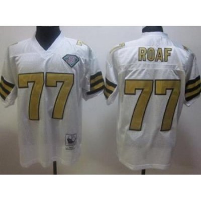 New Orleans Saints 77 Willie Roaf White Throwback Jerseys