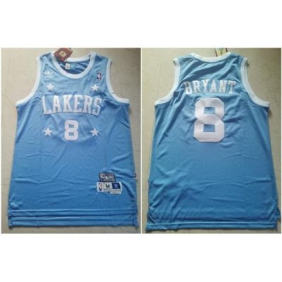 Lakers 8 Kobe Bryant Light Blue Hardwood Classics Jersey