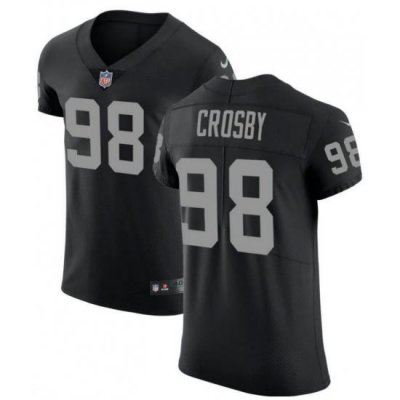 Men Las Vegas Raiders 98 Maxx Crosby Black Vapor Elite Untouchable Stitched Football Jersey