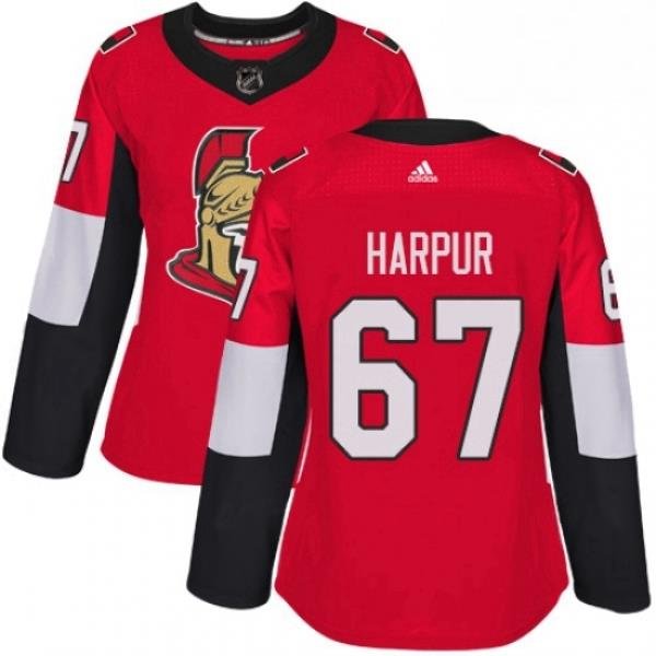 Womens Adidas Ottawa Senators 67 Ben Harpur Authentic Red Home NHL Jersey