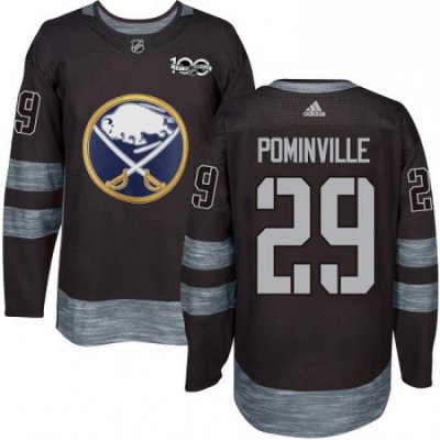 Mens Adidas Buffalo Sabres 29 Jason Pominville Premier Black 1917 2017 100th Anniversary NHL Jersey