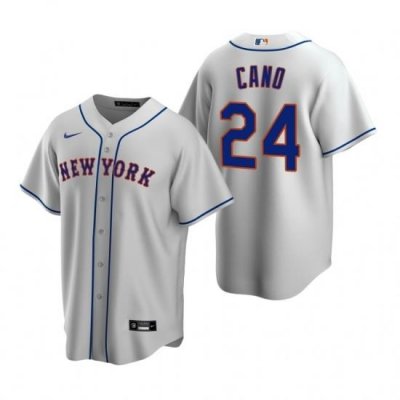 Mens Nike NeW York Mets 24 Robinson Cano Gray Road Stitched Baseball Jersey