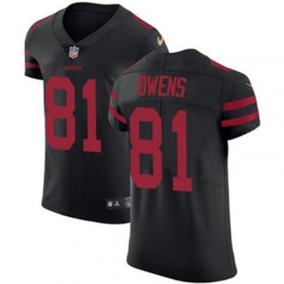 Nike 49ers #81 Terrell OWens Black Alternate Mens Stitched NFL Vapor Untouchable Elite Jersey