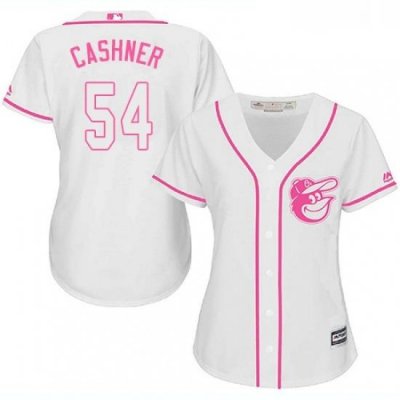 Womens Majestic Baltimore Orioles 54 Andrew Cashner Authentic White Fashion Cool Base MLB Jersey