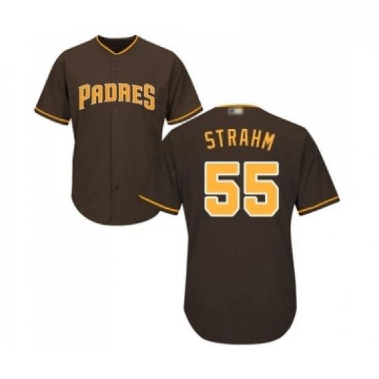 Youth San Diego Padres 55 Matt Strahm Replica Brown Alternate Cool Base Baseball Jersey