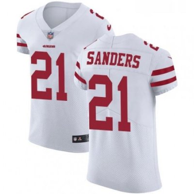 Mens Nike San Francisco 49ers 21 Deion Sanders White Vapor Untouchable Elite Player NFL Jersey