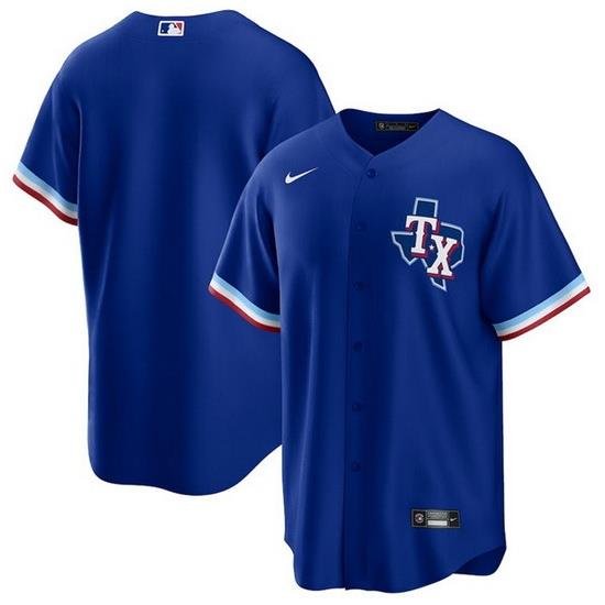 Men Texas Rangers Blank Royal Stitched Baseball Jersey