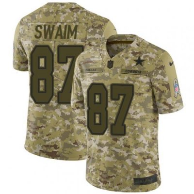 Nike Cowboys #87 Geoff Swaim Camo Men Stitched NFL Limited 2018 Salute To Service Jersey