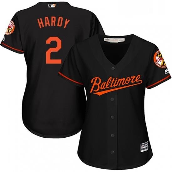 Womens Majestic Baltimore Orioles 2 JJ Hardy Replica Black Alternate Cool Base MLB Jersey