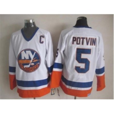 NHL New York Islanders 5 Potvin white jerseys