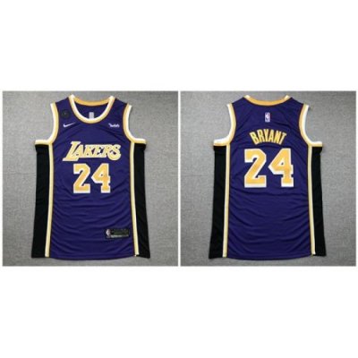 Lakers 24 Kobe Bryant Purple Nike KB Patch Swingman Jersey