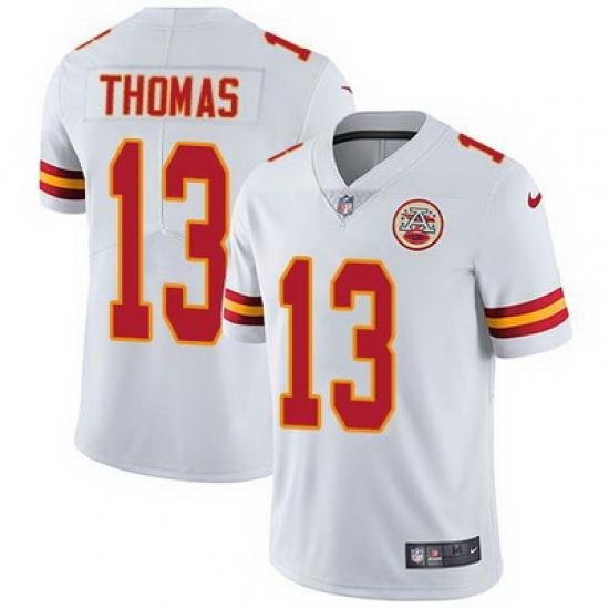 Nike Chiefs #13 De 27Anthony Thomas White Mens Stitched NFL Vapor Untouchable Limited Jersey