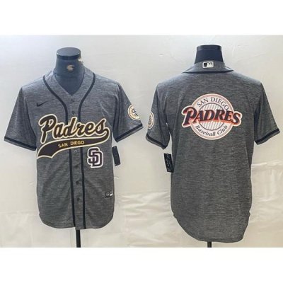 Men San Diego Padres Blank Gray Camo Cool Base Stitched Baseball Jersey 7