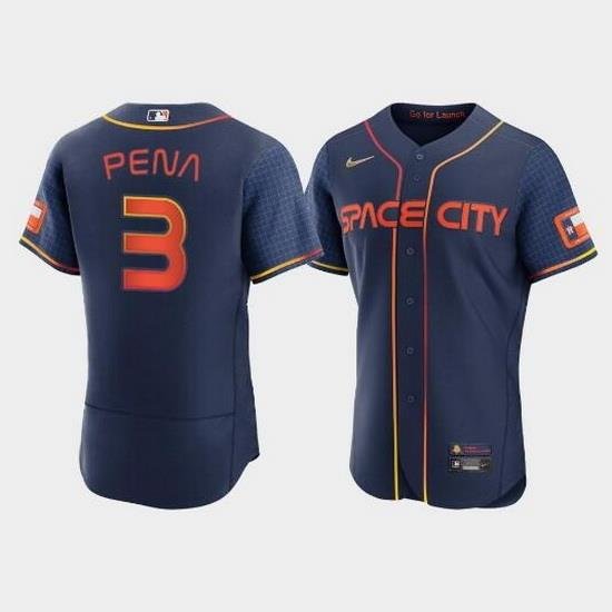 Men Houston Astros 3 Jeremy Pena 2022 Navy City Connect Flex Base Stitched Baseball jersey